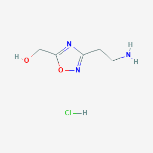 molecular formula C5H10ClN3O2 B1379640 [3-(2-Aminoethyl)-1,2,4-oxadiazol-5-yl]methanol hydrochloride CAS No. 1609395-91-6