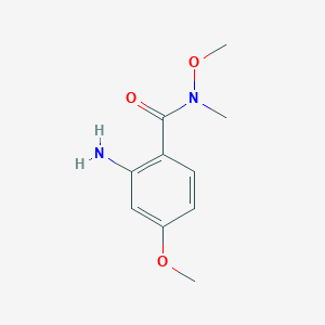 molecular formula C10H14N2O3 B1379641 2-amino-N,4-dimethoxy-N-methylbenzamide CAS No. 1552701-47-9