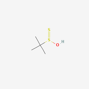 molecular formula C4H10OS2 B13796519 2-Methyl-2-propanesulfinothioic acid CAS No. 34637-29-1