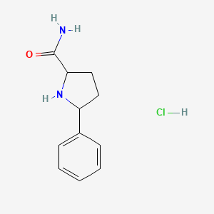 molecular formula C11H15ClN2O B1379652 5-Phenylpyrrolidine-2-carboxamide hydrochloride CAS No. 1803561-79-6