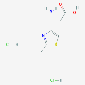 molecular formula C8H14Cl2N2O2S B1379653 3-Amino-3-(2-methyl-1,3-thiazol-4-yl)butanoic acid dihydrochloride CAS No. 1798732-60-1