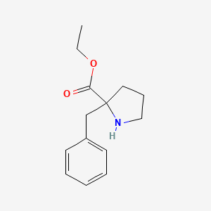 molecular formula C14H19NO2 B1379654 Ethyl 2-benzylpyrrolidine-2-carboxylate CAS No. 1803584-98-6