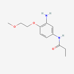 molecular formula C12H18N2O3 B13796543 Propanamide, N-[3-amino-4-(2-methoxyethoxy)phenyl]- CAS No. 71230-65-4
