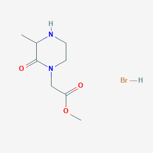 molecular formula C8H15BrN2O3 B1379658 Methyl (3-methyl-2-oxo-1-piperazinyl)acetate hydrobromide CAS No. 1609396-06-6