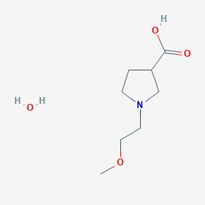 molecular formula C8H17NO4 B1379660 1-(2-methoxyethyl)-3-pyrrolidinecarboxylic acid hydrate CAS No. 1609400-89-6