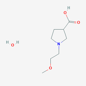 molecular formula C8H17NO4 B1379660 1-(2-Methoxyethyl)pyrrolidine-3-carboxylic acid hydrate CAS No. 1609400-89-6