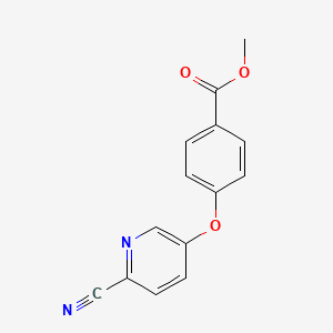 molecular formula C14H10N2O3 B1379664 Methyl 4-[(6-cyanopyridin-3-yl)oxy]benzoate CAS No. 1547789-81-0