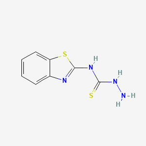 molecular formula C8H8N4S2 B13796666 Hydrazinecarbothioamide, N-2-benzothiazolyl-(9CI) 