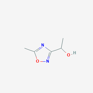 molecular formula C5H8N2O2 B1379667 1-(5-Methyl-1,2,4-oxadiazol-3-yl)ethan-1-ol CAS No. 1592586-37-2