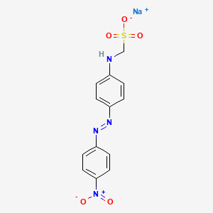 molecular formula C13H11N4NaO5S B13796704 Methanesulfonic acid, [[4-[(4-nitrophenyl)azo]phenyl]amino]-, monosodium salt CAS No. 27152-80-3