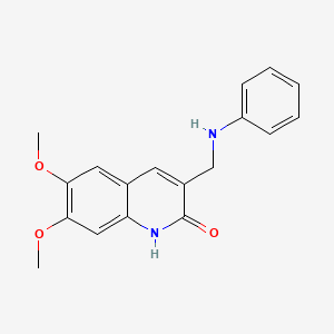 molecular formula C18H18N2O3 B1379672 3-(anilinomethyl)-6,7-dimethoxyquinolin-2(1H)-one CAS No. 1557296-84-0