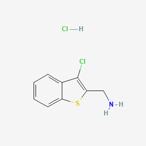 molecular formula C9H9Cl2NS B1379673 [(3-Chloro-1-benzothien-2-yl)methyl]amine hydrochloride CAS No. 1390654-86-0