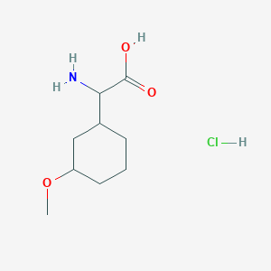 molecular formula C9H18ClNO3 B1379679 2-Amino-2-(3-methoxycyclohexyl)acetic acid hydrochloride CAS No. 1803571-33-6