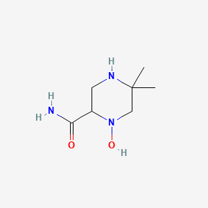 molecular formula C7H15N3O2 B13796794 1-Hydroxy-5,5-dimethylpiperazine-2-carboxamide CAS No. 845886-05-7