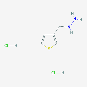 molecular formula C5H10Cl2N2S B1379680 (Thiophen-3-ylmethyl)hydrazine dihydrochloride CAS No. 1803585-46-7