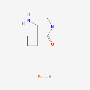 molecular formula C8H17BrN2O B1379681 1-(aminomethyl)-N,N-dimethylcyclobutane-1-carboxamide hydrobromide CAS No. 1803600-46-5