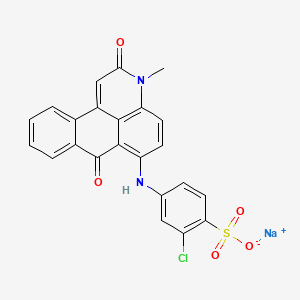 molecular formula C23H14ClN2NaO5S B13796817 Sodium;2-chloro-4-[(14-methyl-8,15-dioxo-14-azatetracyclo[7.7.1.02,7.013,17]heptadeca-1(16),2,4,6,9,11,13(17)-heptaen-10-yl)amino]benzenesulfonate CAS No. 6871-98-3