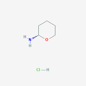 molecular formula C5H12ClNO B13796826 2H-Pyran-2-amine,tetrahydro-,(2R)-(9CI) 