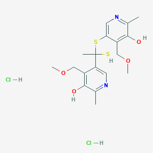 molecular formula C18H26Cl2N2O4S2 B13796834 5-[[5-Hydroxy-4-(methoxymethyl)-6-methyl-pyridin-3-yl]methyldisulfanyl methyl]-4-(methoxymethyl)-2-methyl-pyridin-3-ol dihydrochloride 