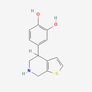 molecular formula C13H13NO2S B13796846 4-(4,5,6,7-Tetrahydrothieno[2,3-c]pyridin-4-yl)benzene-1,2-diol CAS No. 79599-96-5
