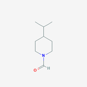 molecular formula C9H17NO B13796879 4-Propan-2-ylpiperidine-1-carbaldehyde 