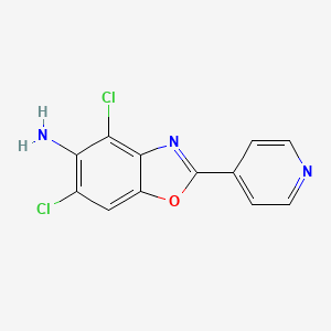 molecular formula C12H7Cl2N3O B13796915 4,6-dichloro-2-pyridin-4-yl-1,3-benzoxazol-5-amine 
