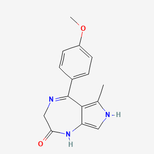 molecular formula C15H15N3O2 B13796922 Pyrrolo(3,4-e)(1,4)diazepin-2(1H)-one, 3,7-dihydro-5-(p-methoxyphenyl)-6-methyl- CAS No. 57435-91-3