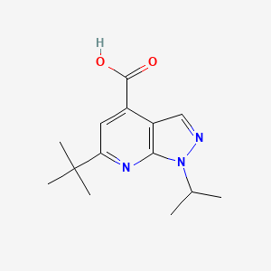 molecular formula C14H19N3O2 B1379696 6-(tert-butyl)-1-isopropyl-1H-pyrazolo[3,4-b]pyridine-4-carboxylic acid CAS No. 1437458-13-3