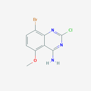molecular formula C9H7BrClN3O B1379698 8-Bromo-2-chloro-5-methoxyquinazolin-4-amine CAS No. 1388056-11-8
