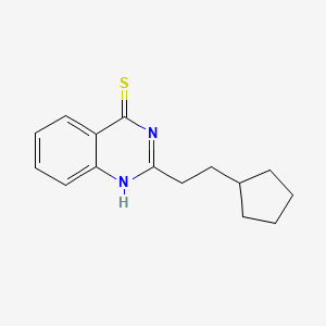 molecular formula C15H18N2S B13797005 4(1h)-Quinazolinethione,2-(2-cyclopentylethyl)- 