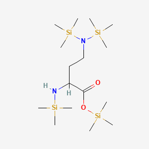 molecular formula C16H42N2O2Si4 B13797016 Trimethylsilyl 4-[bis(trimethylsilyl)amino]-2-(trimethylsilylamino)butanoate CAS No. 55557-10-3