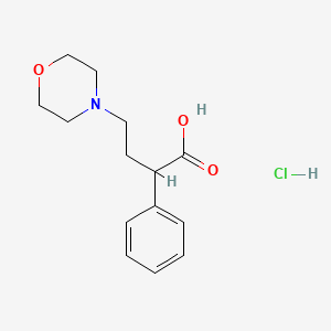 molecular formula C14H20ClNO3 B13797078 4-Morpholin-4-yl-2-phenyl-butyric acid HCl CAS No. 858454-17-8