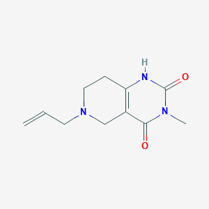 molecular formula C11H15N3O2 B13797109 Pyrido[4,3-d]pyrimidine-2,4(1H,3H)-dione, 5,6,7,8-tetrahydro-3-methyl-6-(2-propenyl)-(9CI) 