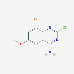 molecular formula C9H7BrClN3O B1379711 8-Bromo-2-chloro-6-methoxyquinazolin-4-amine CAS No. 1388025-37-3