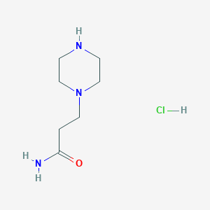 molecular formula C7H16ClN3O B1379713 3-Piperazin-1-ylpropanamide hydrochloride CAS No. 90048-60-5