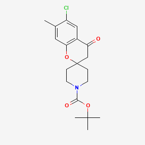 molecular formula C19H24ClNO4 B13797167 tert-Butyl 6-chloro-7-methyl-4-oxospiro[chroman-2,4'-piperidine]-1'-carboxylate CAS No. 868361-90-4