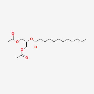 molecular formula C19H34O6 B13797254 Glycerol diacetate laurate CAS No. 55191-43-0