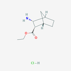 molecular formula C10H18ClNO2 B13797269 diendo-3-Amino-bicyclo[2.2.1]heptane-2-carboxylic acid ethyl ester hydrochloride 