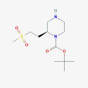 molecular formula C12H24N2O4S B13797278 tert-Butyl (2S)-2-[2-(methanesulfonyl)ethyl]piperazine-1-carboxylate CAS No. 740806-59-1