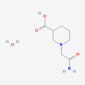 molecular formula C8H16N2O4 B1379735 1-(2-Amino-2-oxoethyl)piperidine-3-carboxylic acid hydrate CAS No. 1609395-21-2