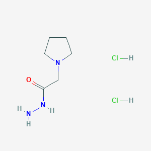 molecular formula C6H15Cl2N3O B1379736 2-(1-Pyrrolidinyl)acetohydrazide dihydrochloride CAS No. 7037-14-1