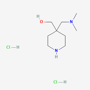 molecular formula C9H22Cl2N2O B1379737 {4-[(Dimethylamino)methyl]-4-piperidinyl}methanol dihydrochloride CAS No. 1609401-12-8