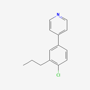 molecular formula C14H14ClN B13797383 4-(4-Chloro-3-propylphenyl)pyridine CAS No. 73398-87-5