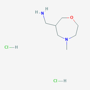 molecular formula C7H18Cl2N2O B1379739 [(4-Methyl-1,4-oxazepan-6-yl)methyl]amine dihydrochloride CAS No. 1609400-87-4