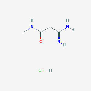 molecular formula C4H10ClN3O B1379742 3-Amino-3-imino-N-methylpropanamide hydrochloride CAS No. 1390654-96-2