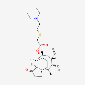 molecular formula C28H47NO4S B13797430 [(1R,2R,3S,4S,6R,7S,8R,14R)-4-ethenyl-3-hydroxy-2,4,7,14-tetramethyl-9-oxo-6-tricyclo[5.4.3.01,8]tetradecanyl] 2-[2-(diethylamino)ethylsulfanyl]acetate 