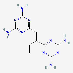 molecular formula C10H16N10 B13797434 1,3,5-Triazine-2,4-diamine, 6,6'-(1-ethyl-1,2-ethanediyl)bis- CAS No. 72987-36-1