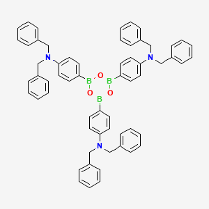 molecular formula C60H54B3N3O3 B13797435 N,N-dibenzyl-4-[4,6-bis[4-(dibenzylamino)phenyl]-1,3,5,2,4,6-trioxatriborinan-2-yl]aniline 