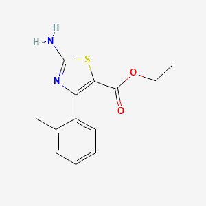 molecular formula C13H14N2O2S B13797438 Ethyl 2-amino-4-O-tolylthiazole-5-carboxylate 