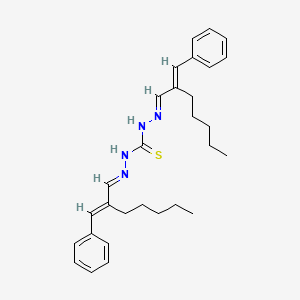 molecular formula C29H38N4S B13797448 1,3-Bis(2-benzylideneheptylideneamino)thiourea 